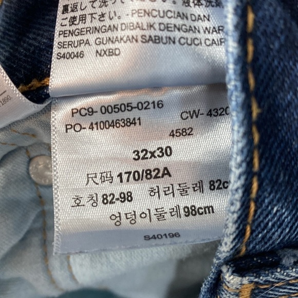 Levi’s 505 regular fit straight leg 34x30 dark wash - Picture 7 of 11